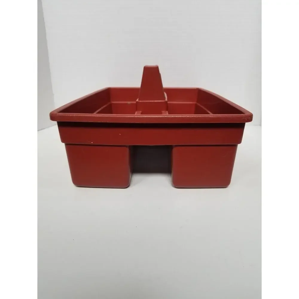 VTG Rubbermaid Burnt Orange Divided Caddy Retro Kitchen Gardening Tool Cleaning
